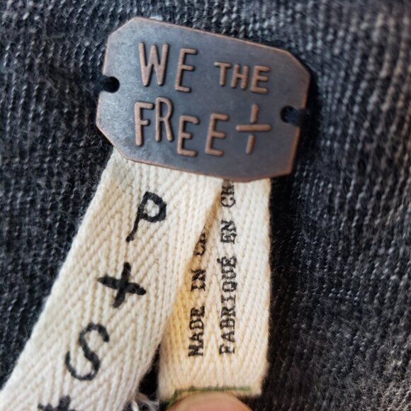 We The Free ~Free People Acid Wash Dress Womens Small S  Gray Short Sleeve /A190 - Picture 8 of 9